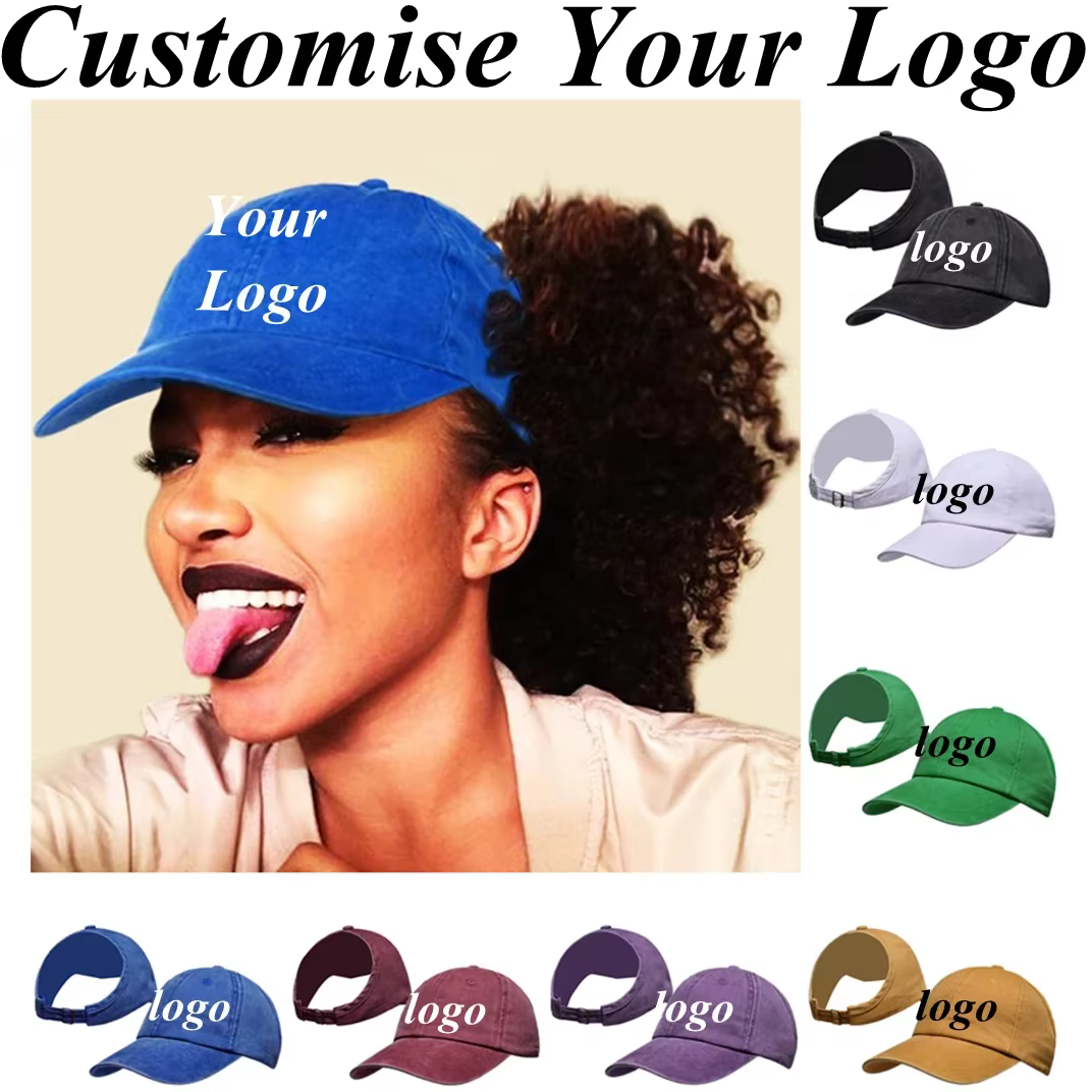 Casquettes de Baseball queue de cheval haute avec Logo personnalisé pour femmes et filles