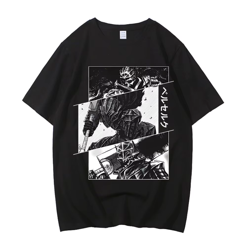 Anime Berserk T-shirt D'été Hommes Femmes Haute Qualité Coton Manches Courtes