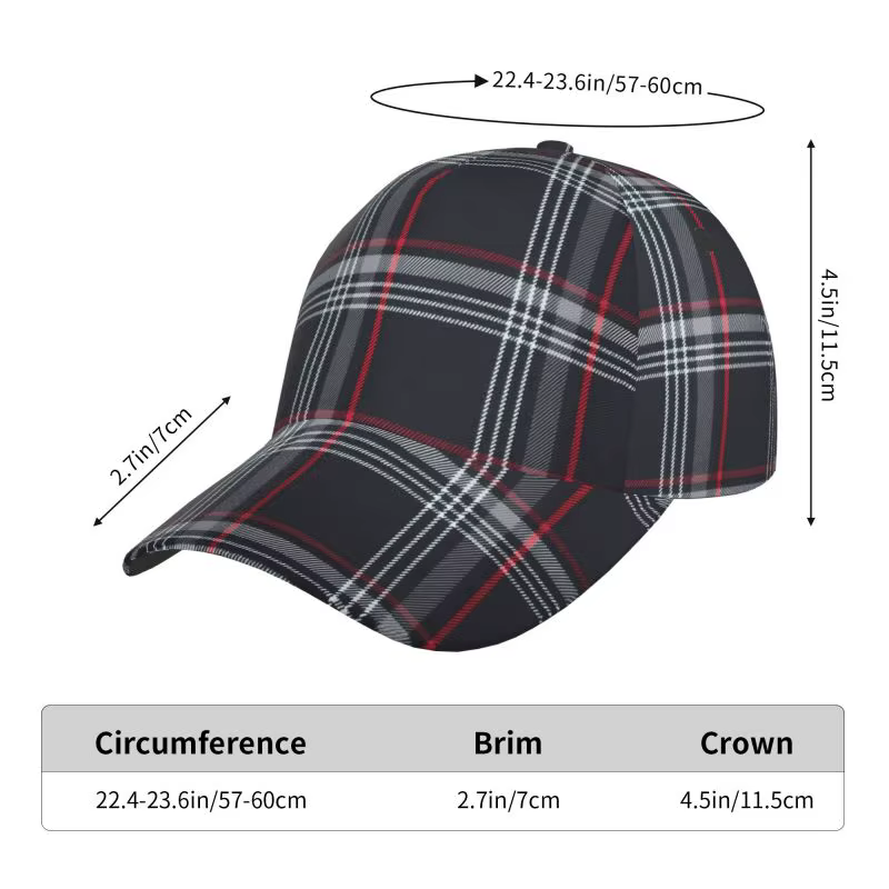 Casquette de Baseball GTI Tartan personnalisée unisexe