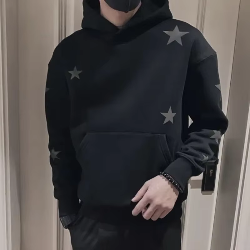Sweat-shirt à capuche graphique pour hommes noir Hip Hop vêtements masculins ample luxe esthétique Emo années 90