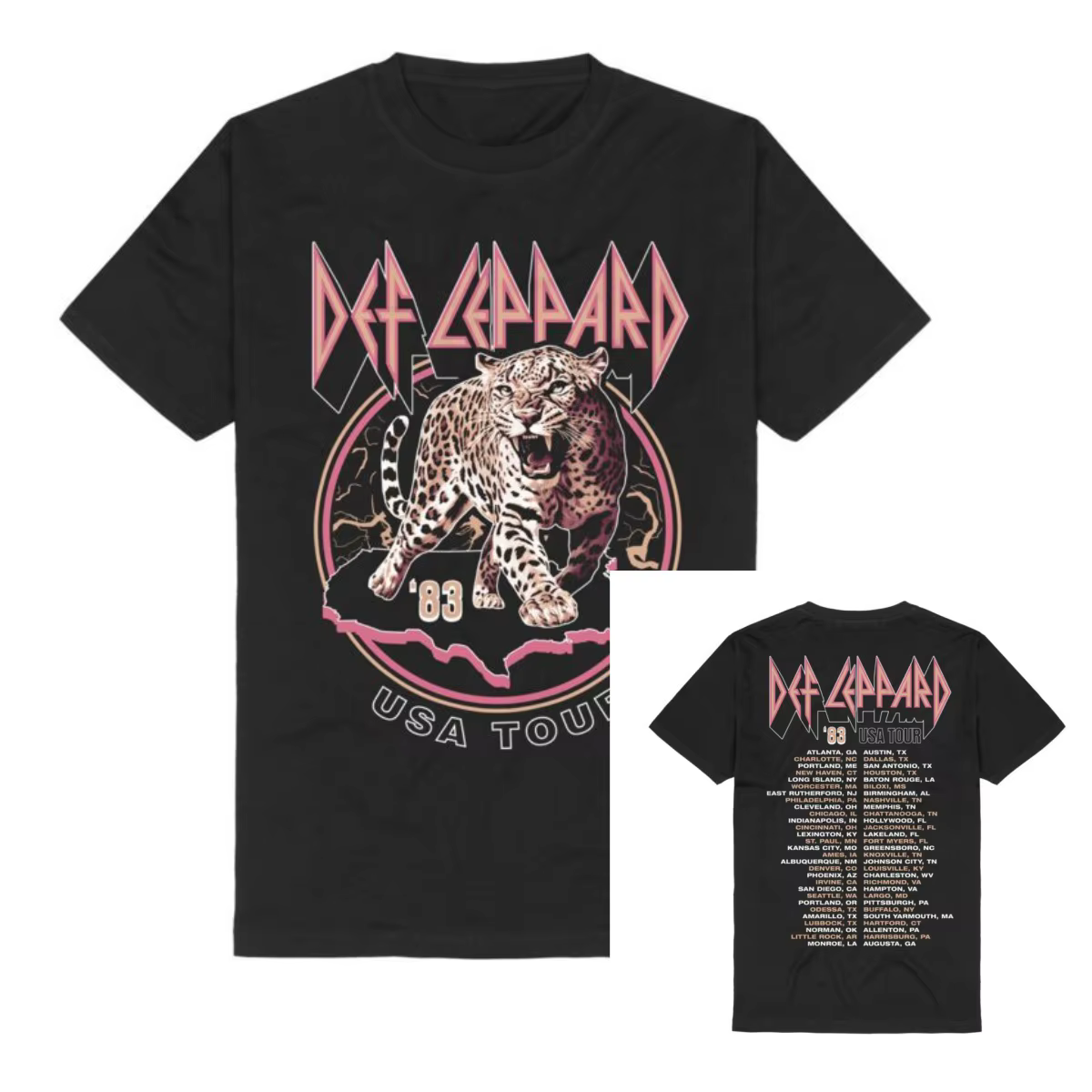Adrenalize Leopard Def Leppard T-Shirt en coton avec motif pour hommes et femmes