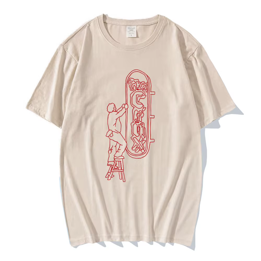 Le Crux Sign Ringer T-Shirt Djo chanteur impression t-shirts pour hommes à manches courtes été col rond