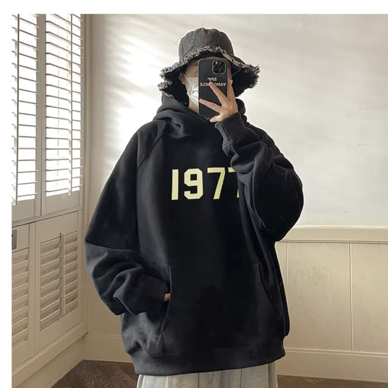 Sweat à capuche hommes automne nouveau 1977 imprimé manteau ample Harajuku pull