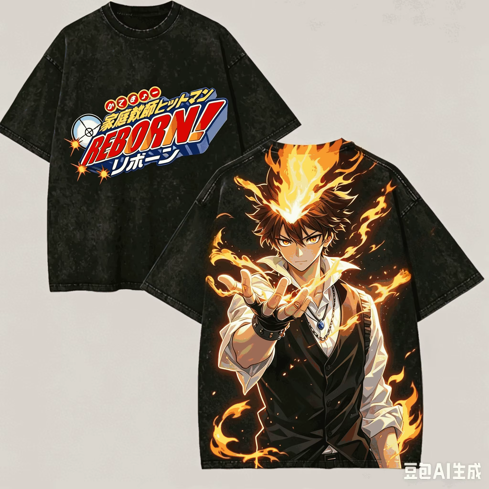 HITMAN REBORN! T-shirt lavé pour les amateurs d'anime