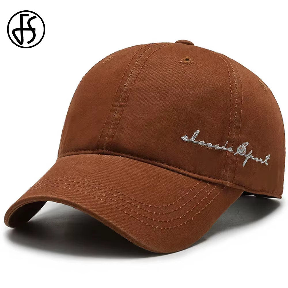 Casquette de baseball FS Marron Vert à lettres pour Hommes et Femmes