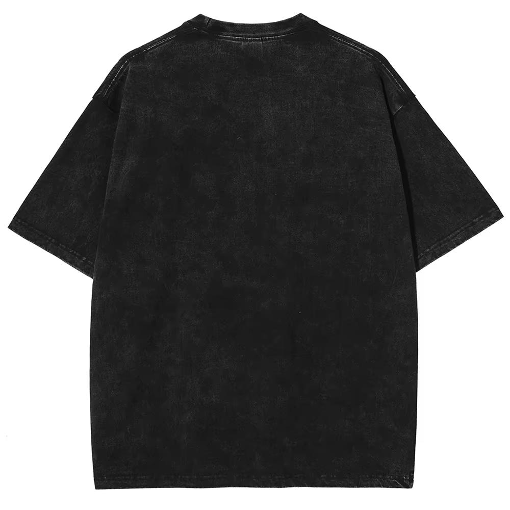 T-shirt Vintage Lavé en Coton pour Homme et Femme